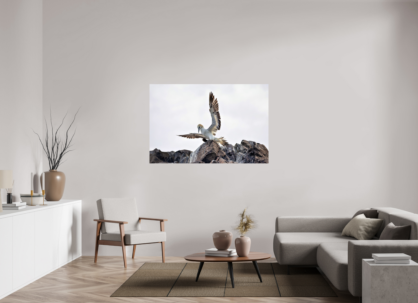 150 x 100 cm, Smooth Glossy gannet landing