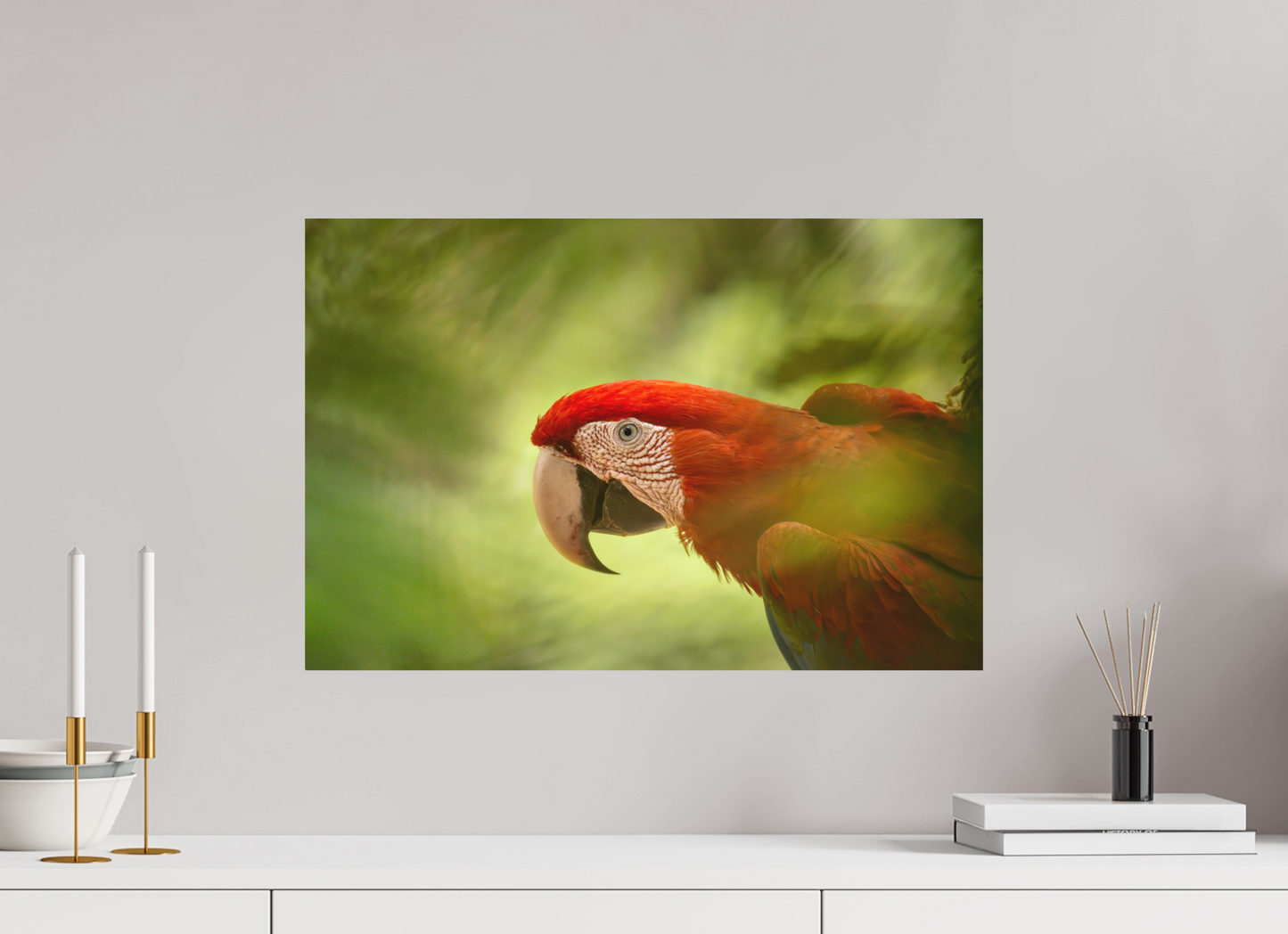 60 x 40 cm, Textured Matte Macaw in the tree