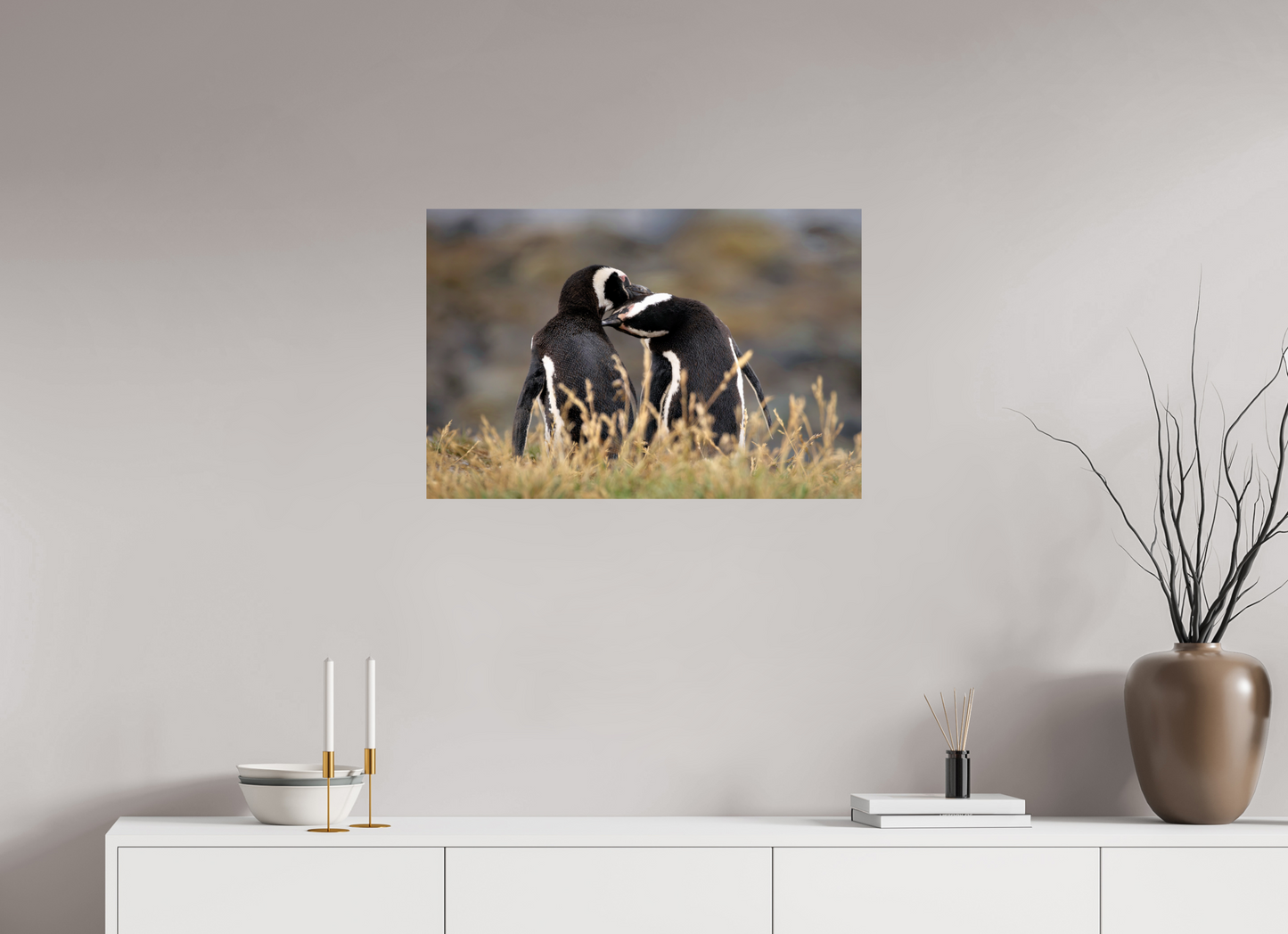 75 x 50 cm, Smooth Glossy Billing Penguins