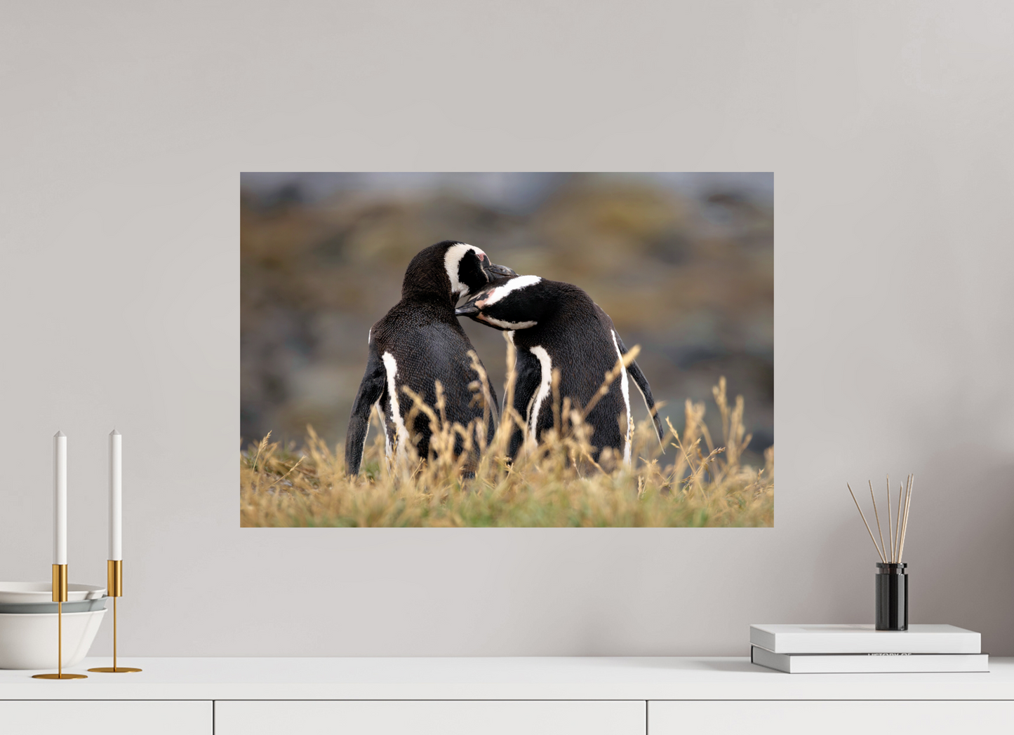 60 x 40 cm, Smooth Glossy Billing Penguins