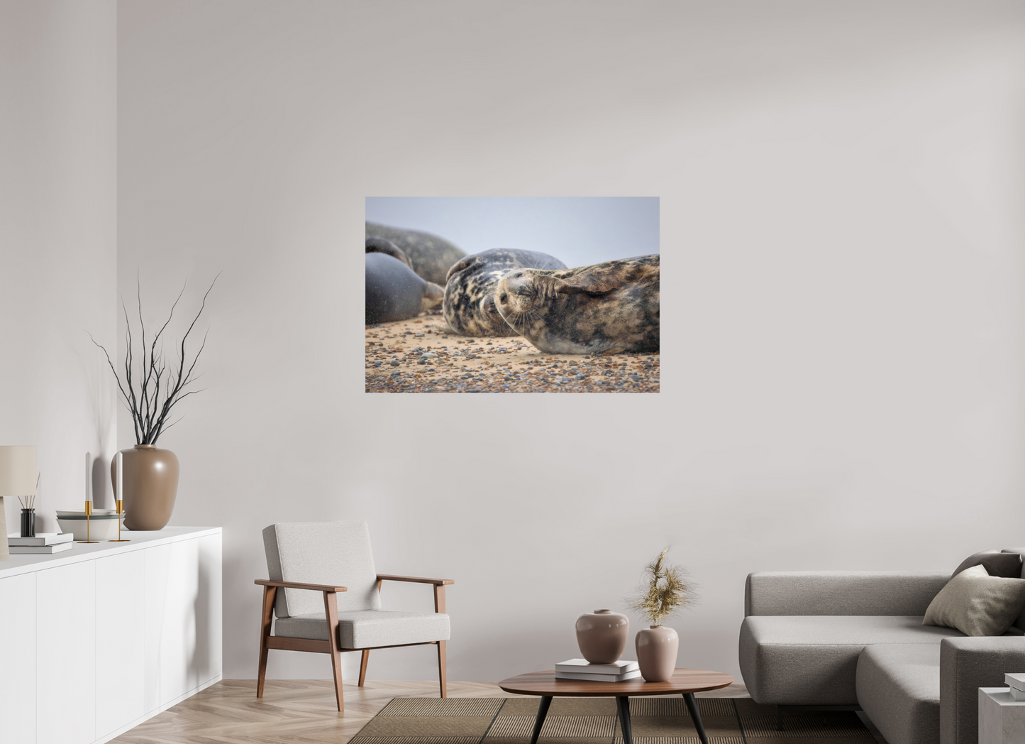 120 x 80 cm, Smooth Glossy seals in the rain 4