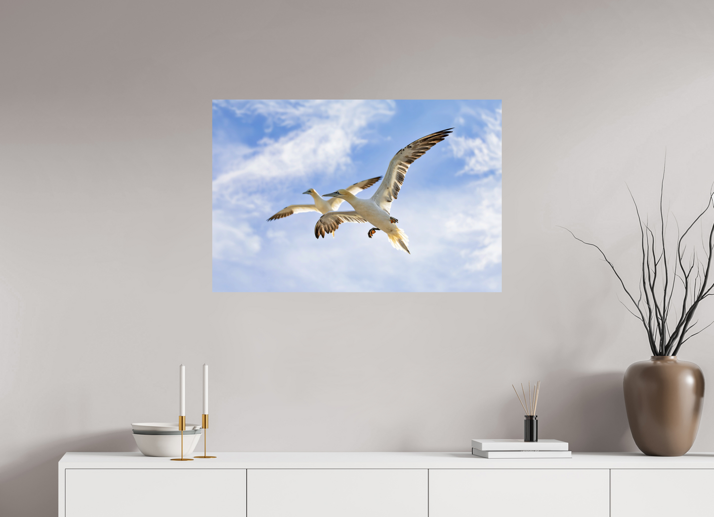 90 x 60 cm, Smooth Glossy Soaring Seabirds