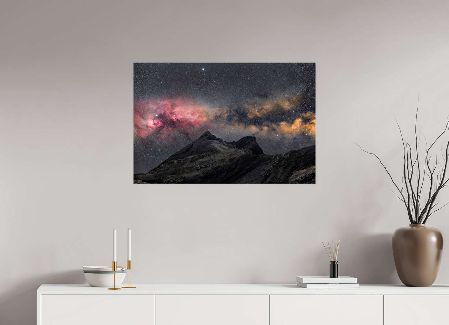 90 x 60 cm, Smooth Glossy Fire in the sky