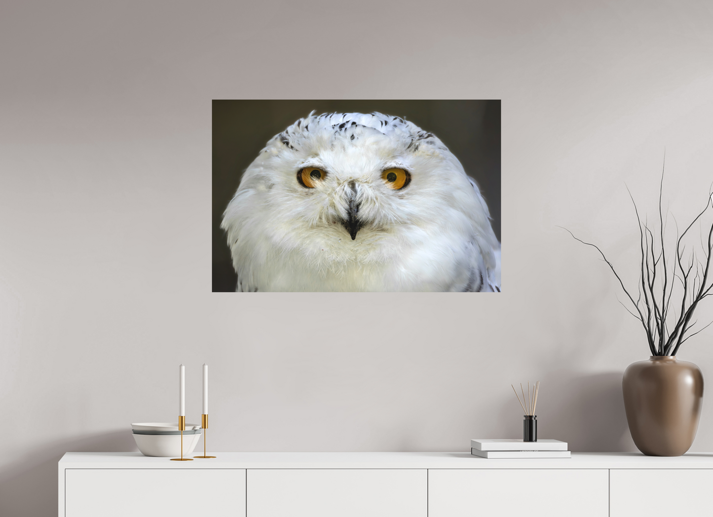 90 x 60 cm, Textured Matte snowy owl