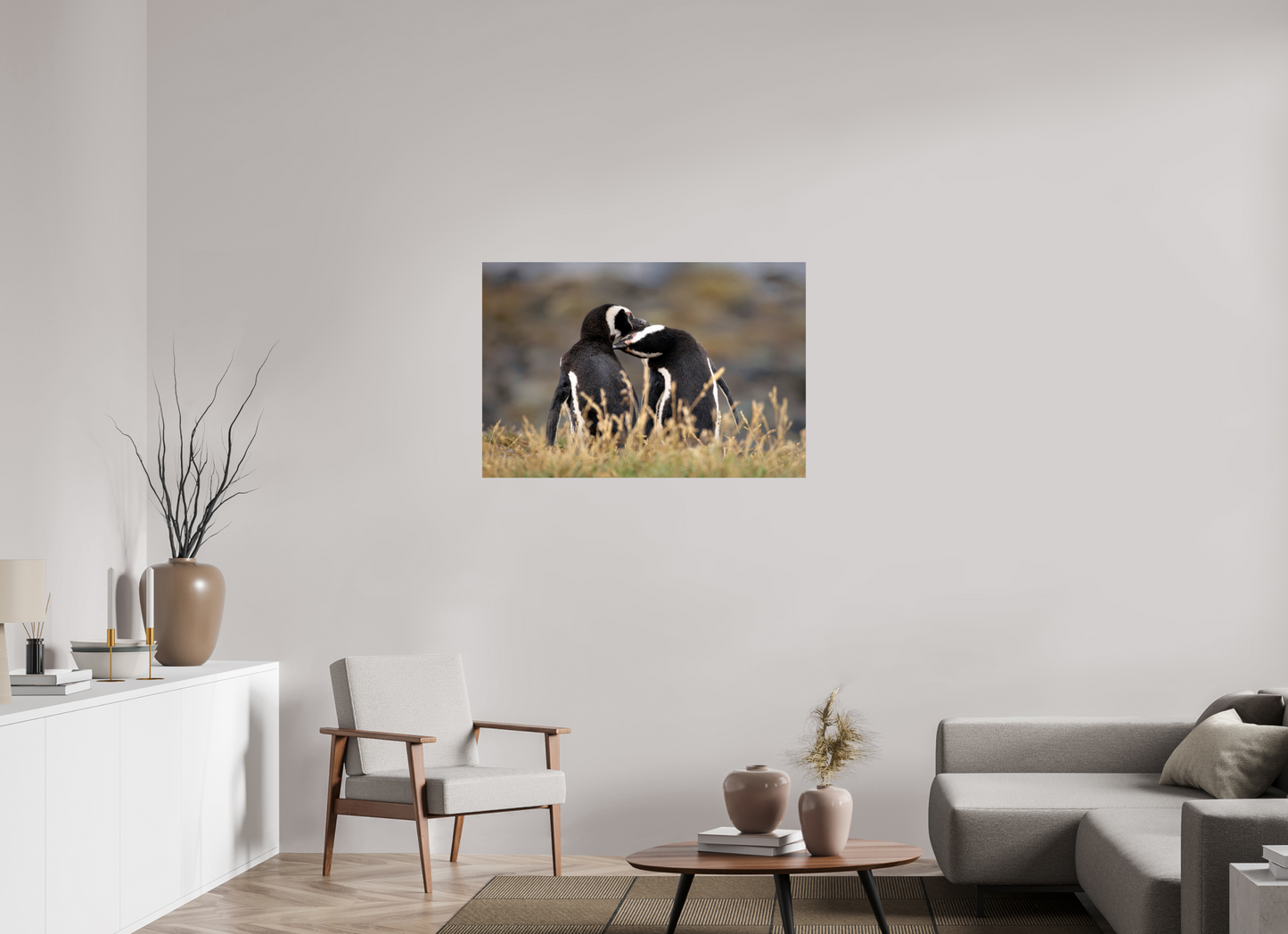 105 x 70 cm, Smooth Glossy Billing Penguins
