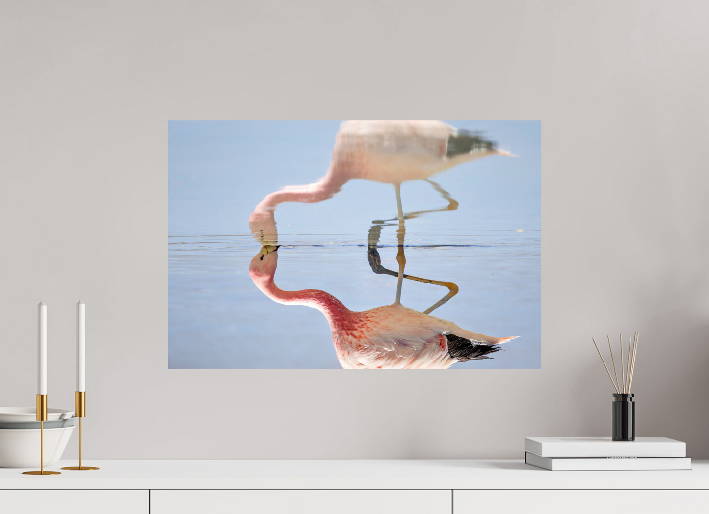 60 x 40 cm, Smooth Glossy Flamingo Flamingo