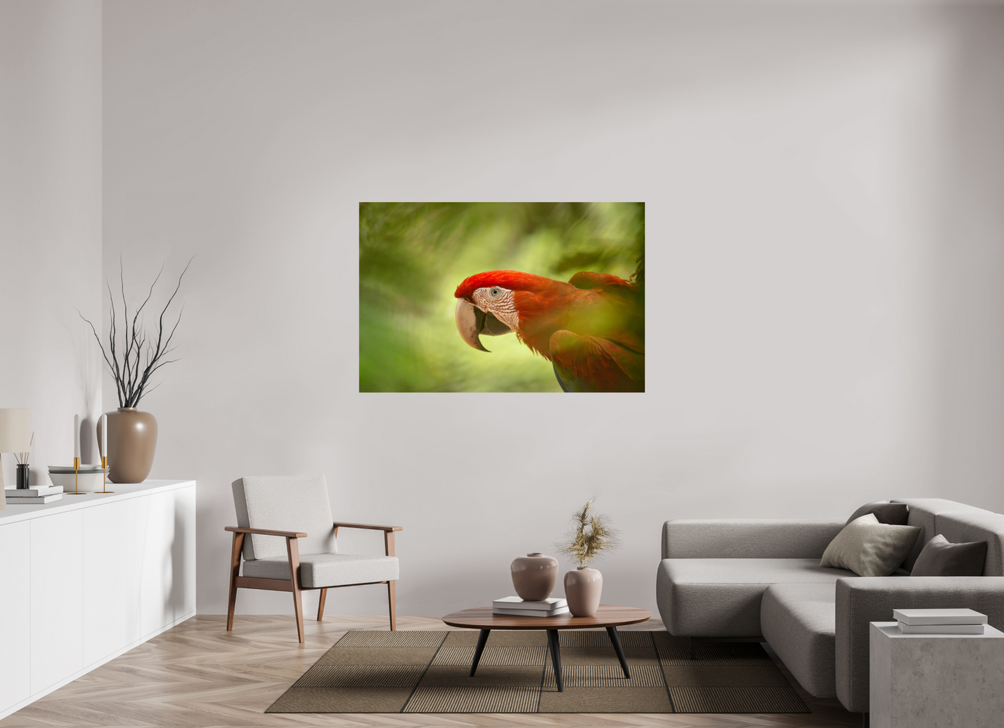 150 x 100 cm, Smooth Glossy Macaw in the tree
