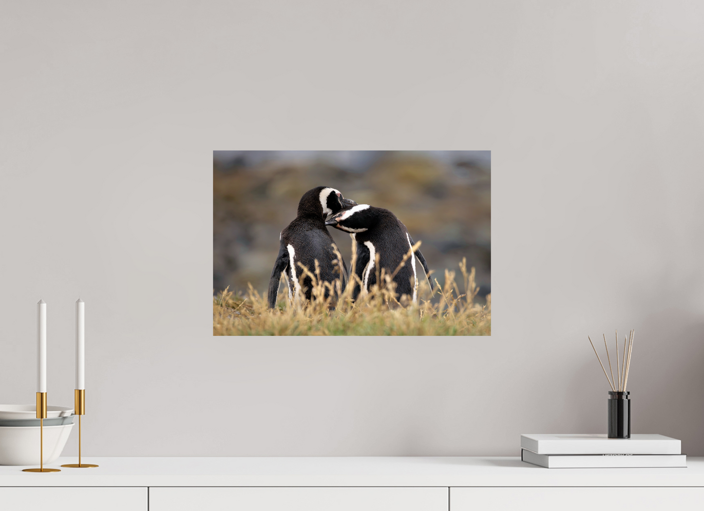 45 x 30 cm, Smooth Glossy Billing Penguins