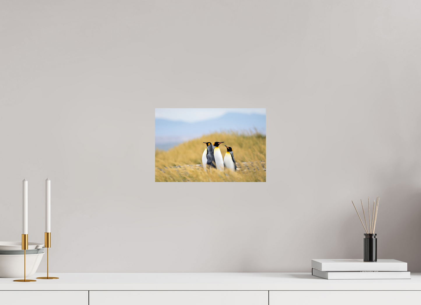 30 x 20 cm, Smooth Gloss Penguins in the grass
