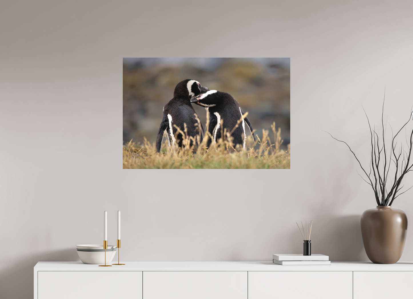 90 x 60 cm, Textured Matte Billing Penguins
