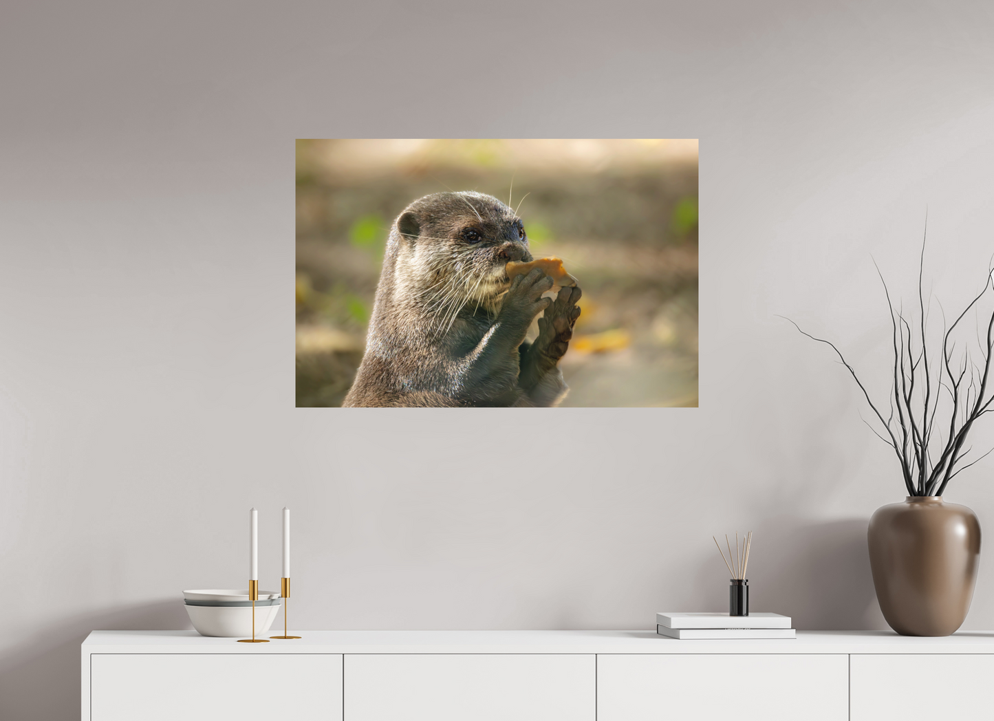 90 x 60 cm, Textured Matte otter with rock