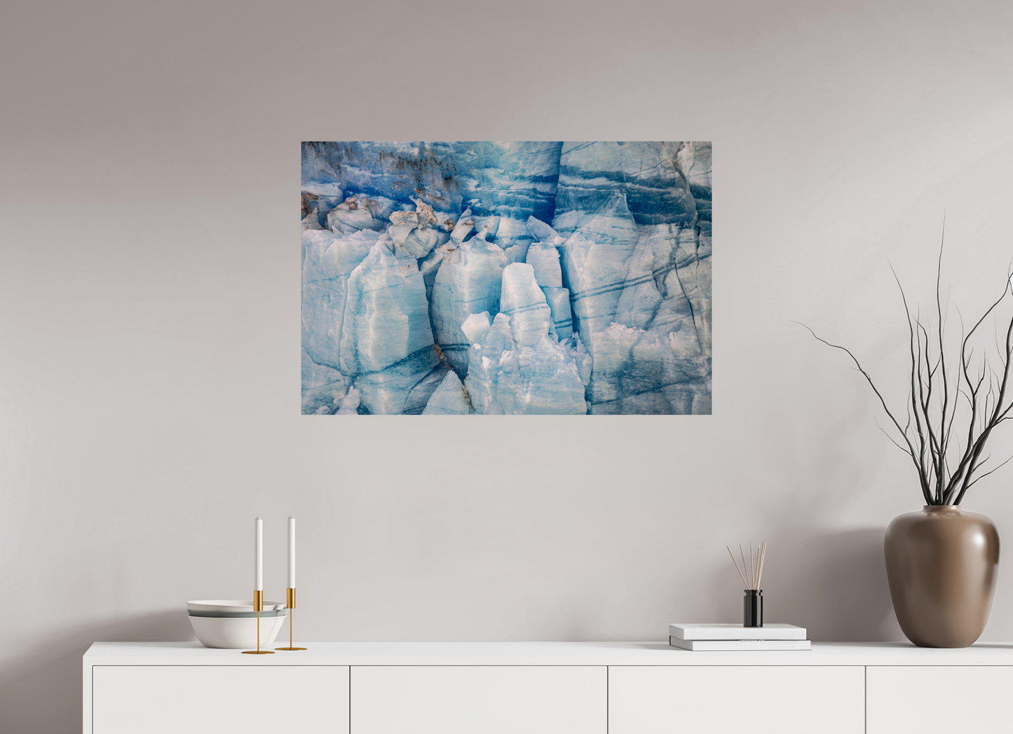 90 x 60 cm, Smooth Glossy ice