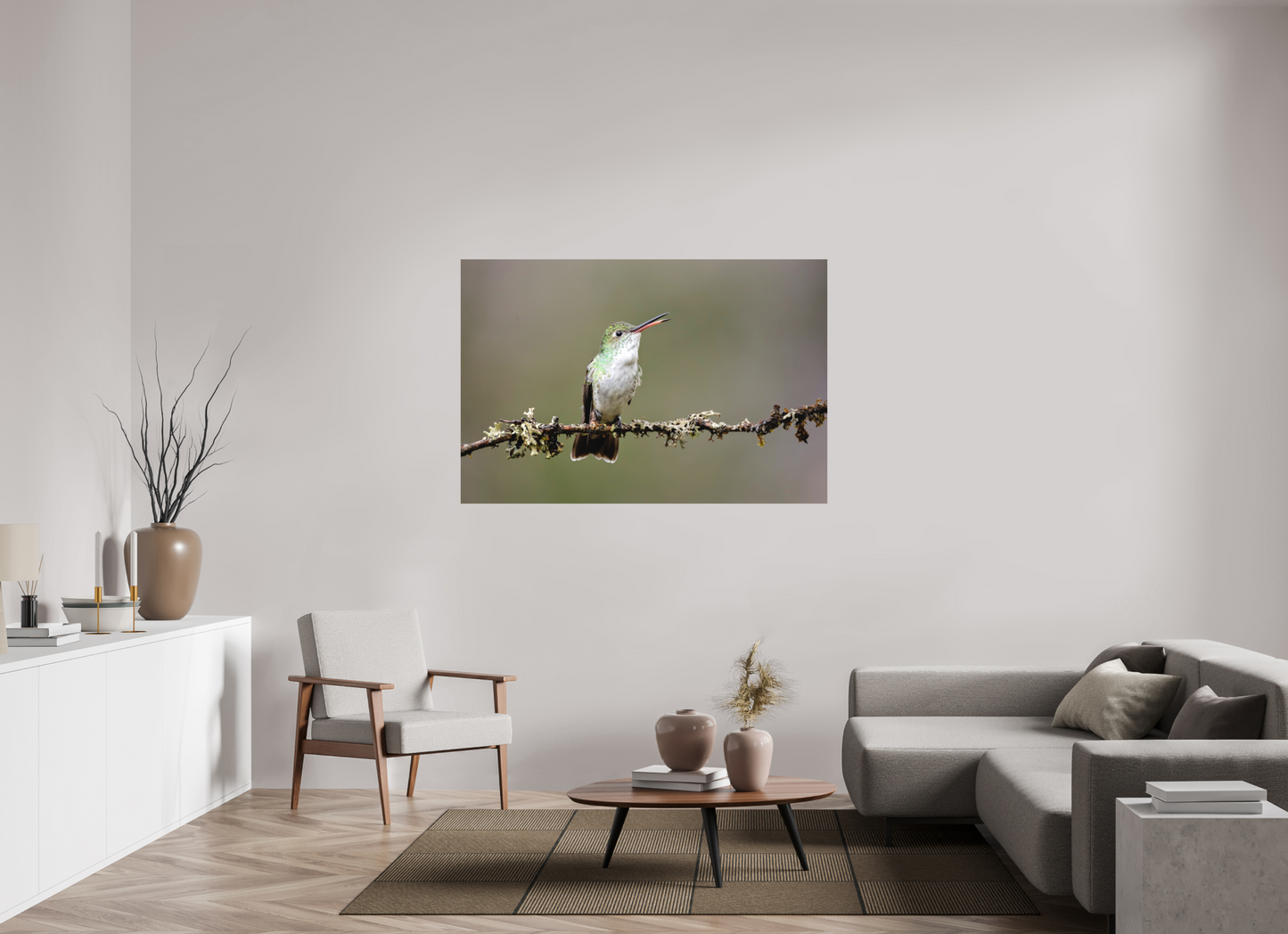150 x 100 cm, Textured Matte hummingbird 2