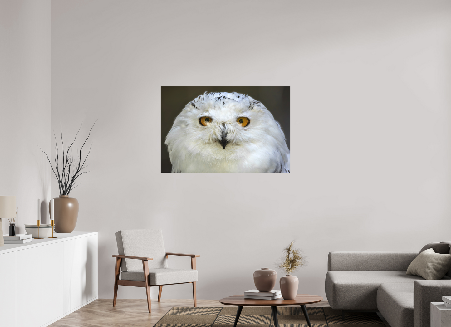 120 x 80 cm, Textured Matte snowy owl