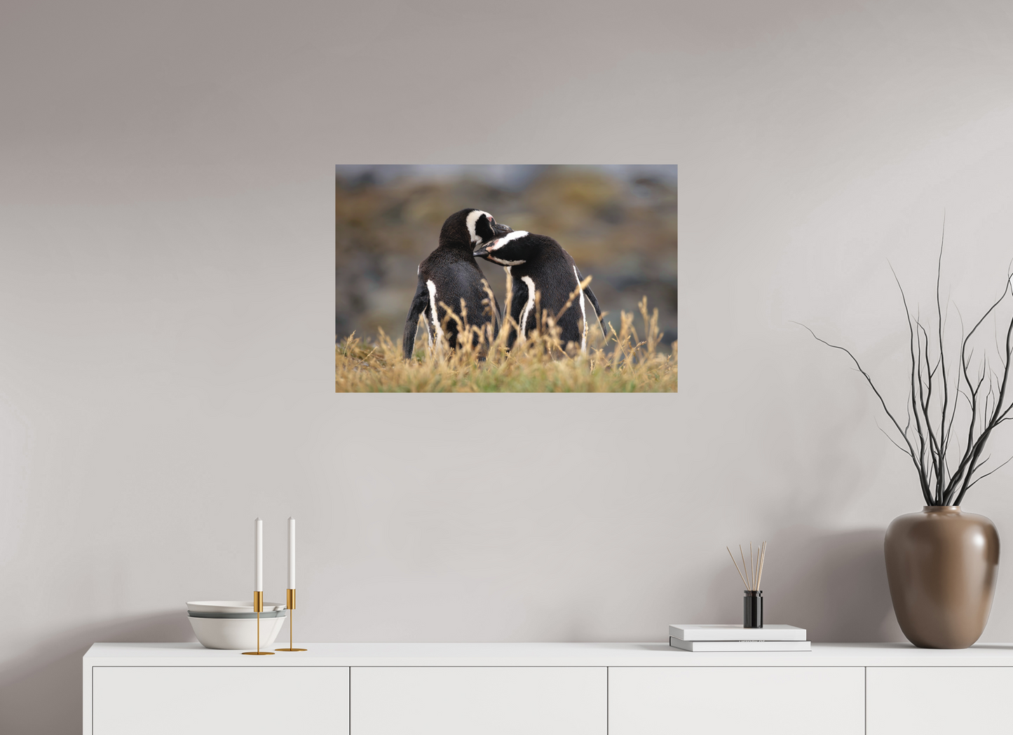 75 x 50 cm, Textured Matte Billing Penguins