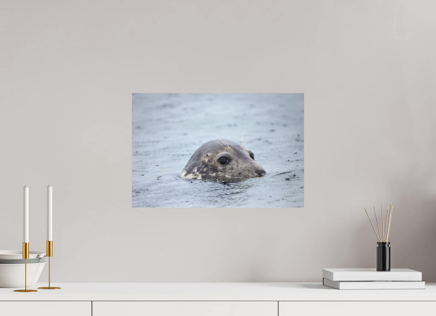 45 x 30 cm, Textured Matte seal in the rain 3