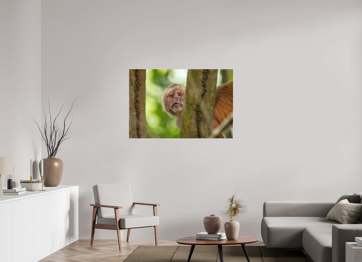 120 x 80 cm, Textured Matte Capuchin Monkey