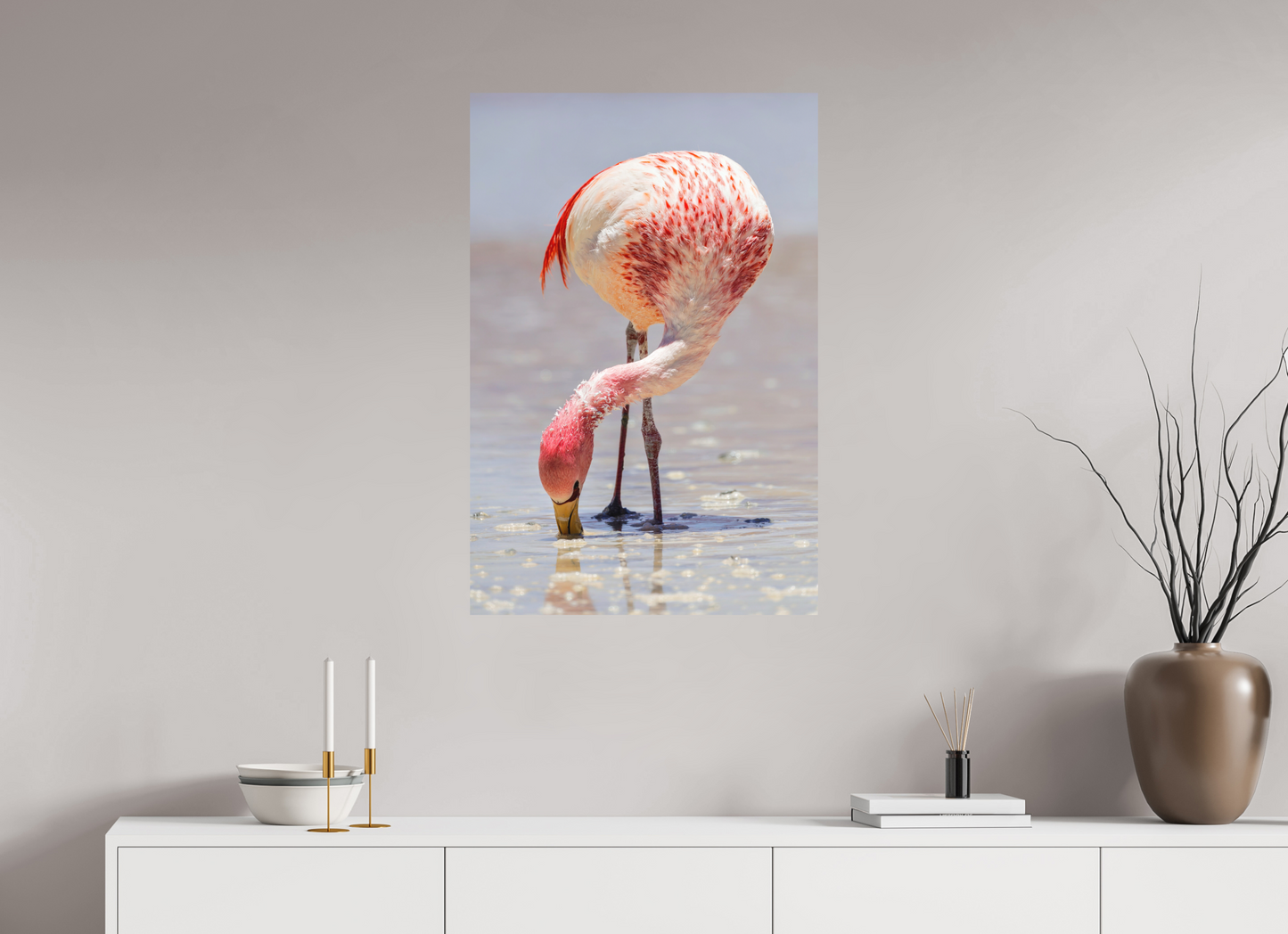 60 x 90 cm, Textured Matte Andean Flamingo