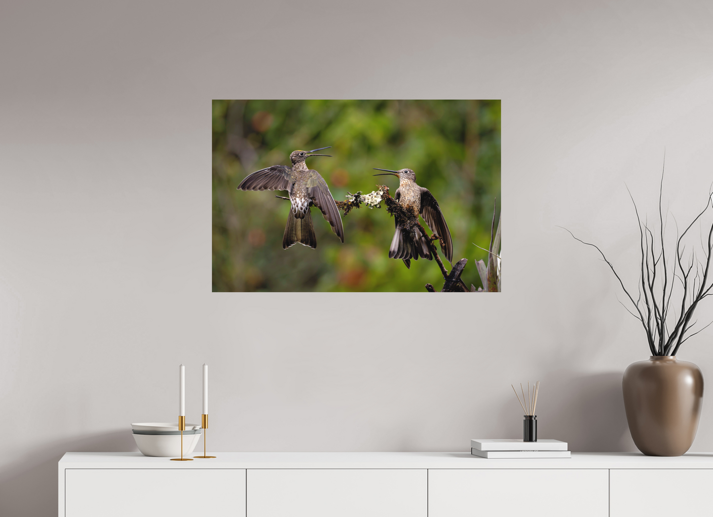 90 x 60 cm, Textured Matte giant hummingbirds
