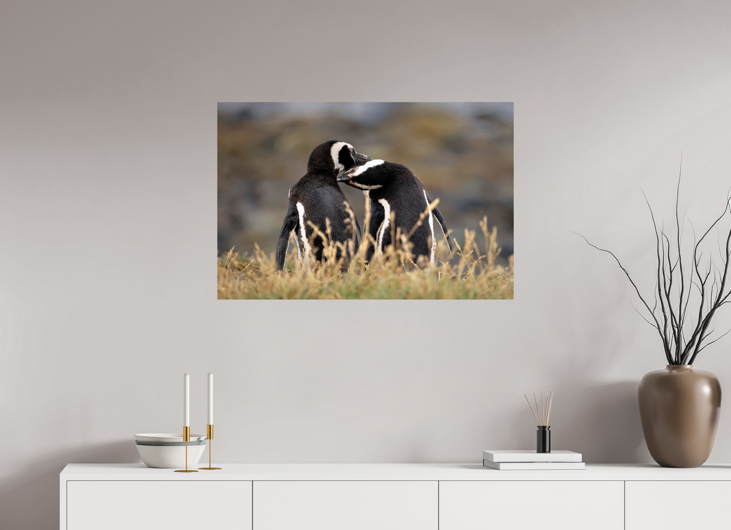 90 x 60 cm, Smooth Glossy Billing Penguins