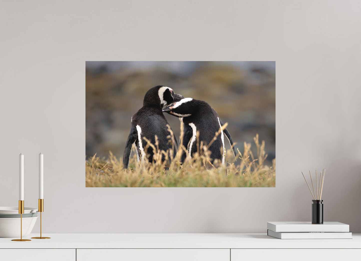60 x 40 cm, Textured Matte Billing Penguins