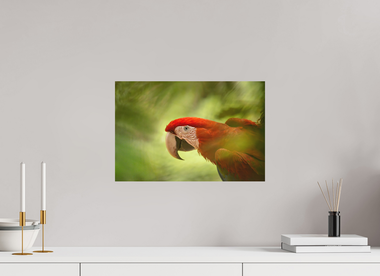 45 x 30 cm, Textured Matte Macaw in the tree