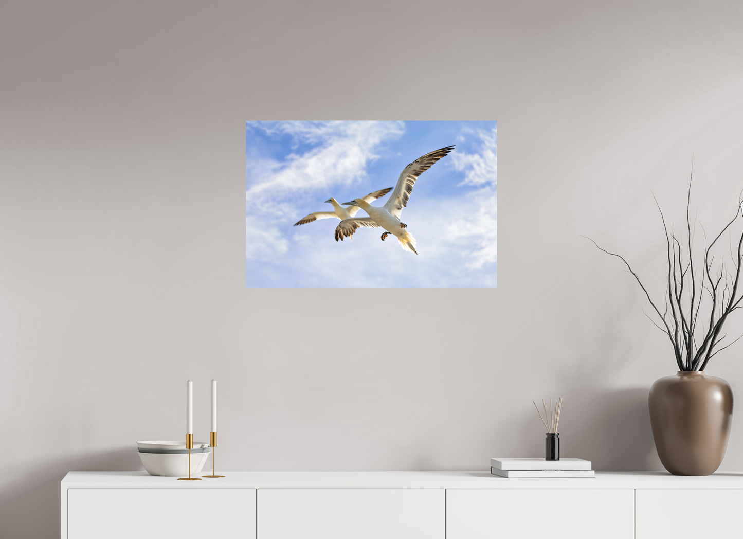 75 x 50 cm, Textured Matte Soaring Seabirds