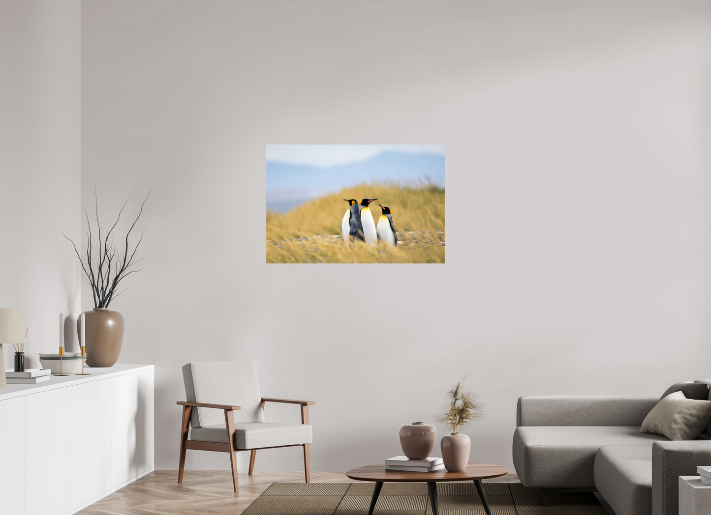105 x 70 cm, Smooth Gloss Penguins in the grass