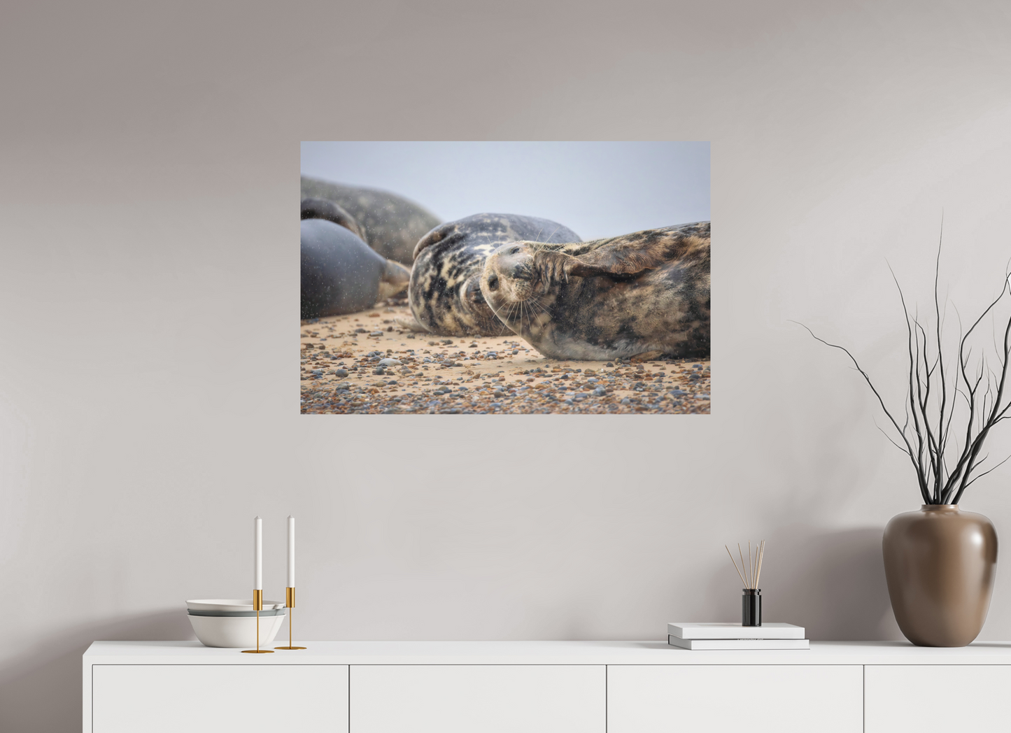 90 x 60 cm, Textured Matte seals in the rain 4