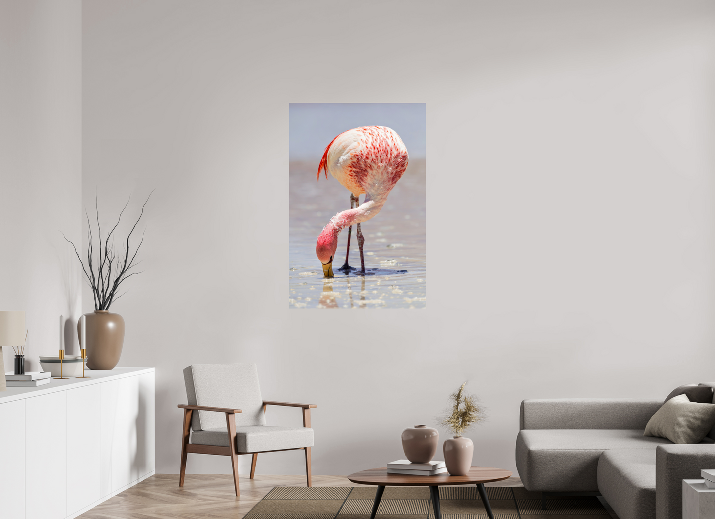 80 x 120 cm, Smooth Glossy Andean Flamingo
