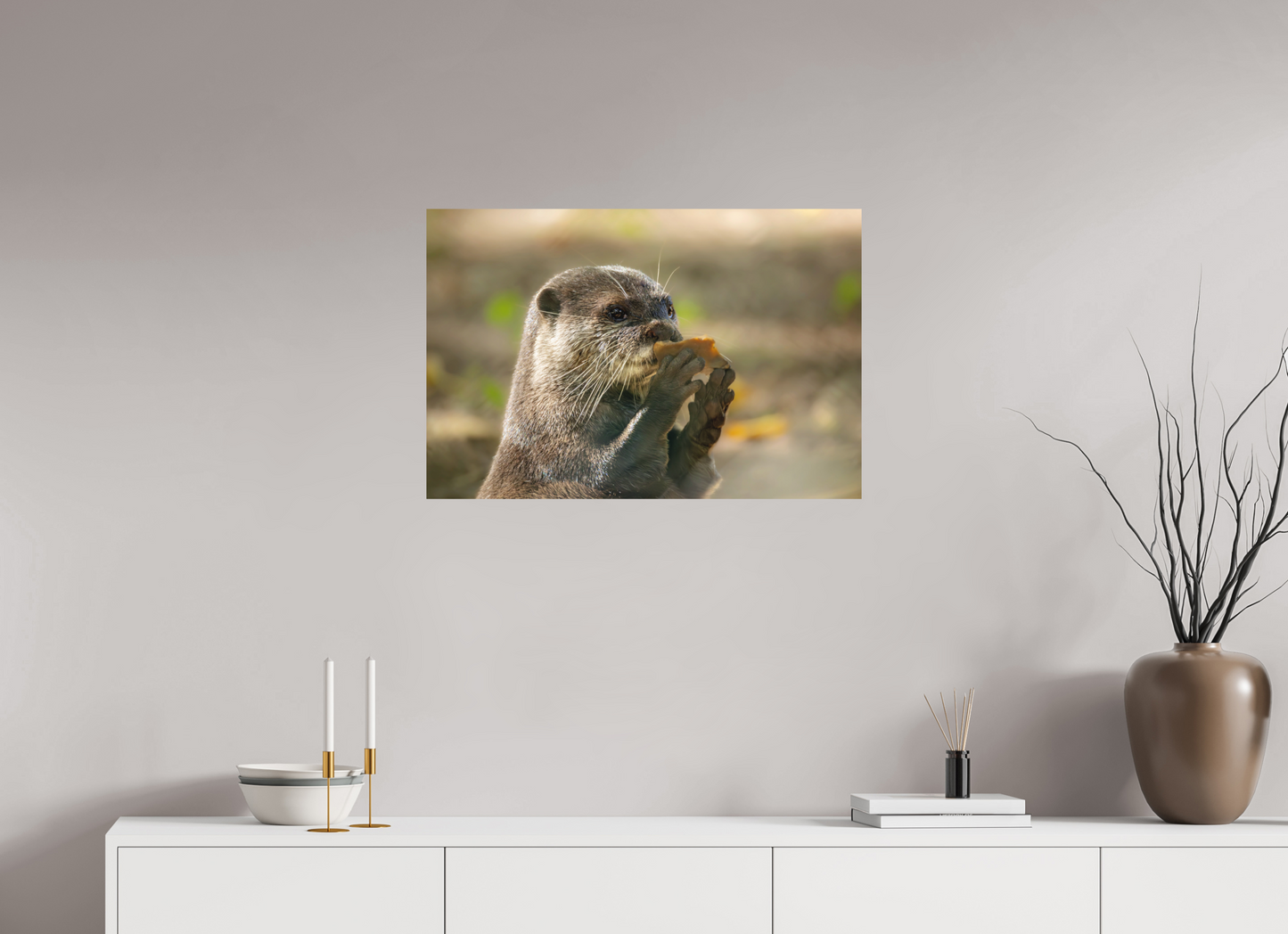 75 x 50 cm, Textured Matte otter with rock