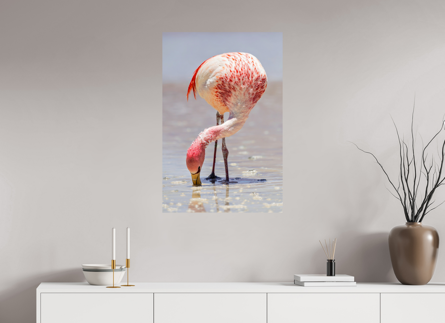 60 x 90 cm, Smooth Glossy Andean Flamingo