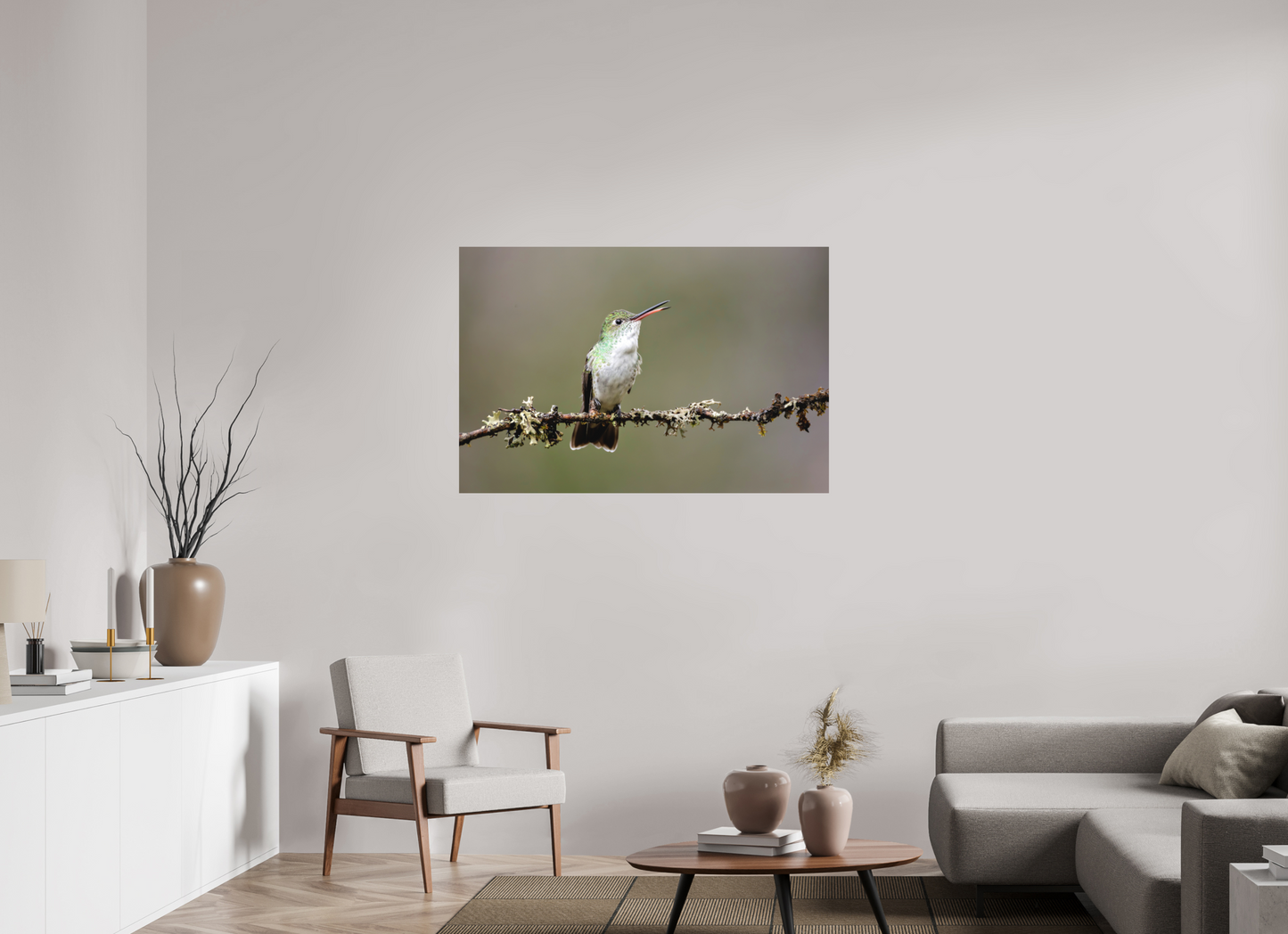 120 x 80 cm, Textured Matte hummingbird 2