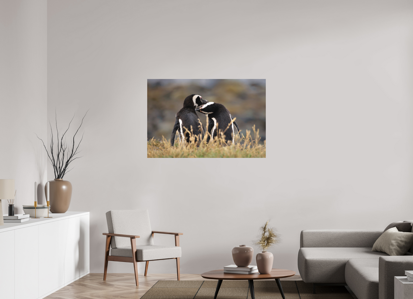120 x 80 cm, Textured Matte Billing Penguins
