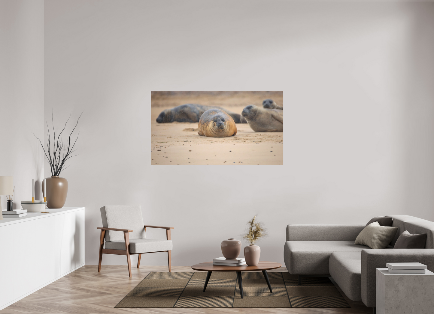 160 x 90 cm, Textured Matte seals in the rain