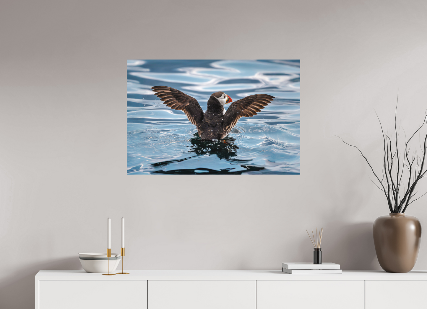 90 x 60 cm, Textured Matte puffin4