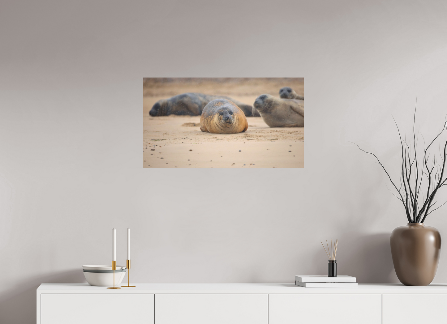 80 x 45 cm, Textured Matte seals in the rain