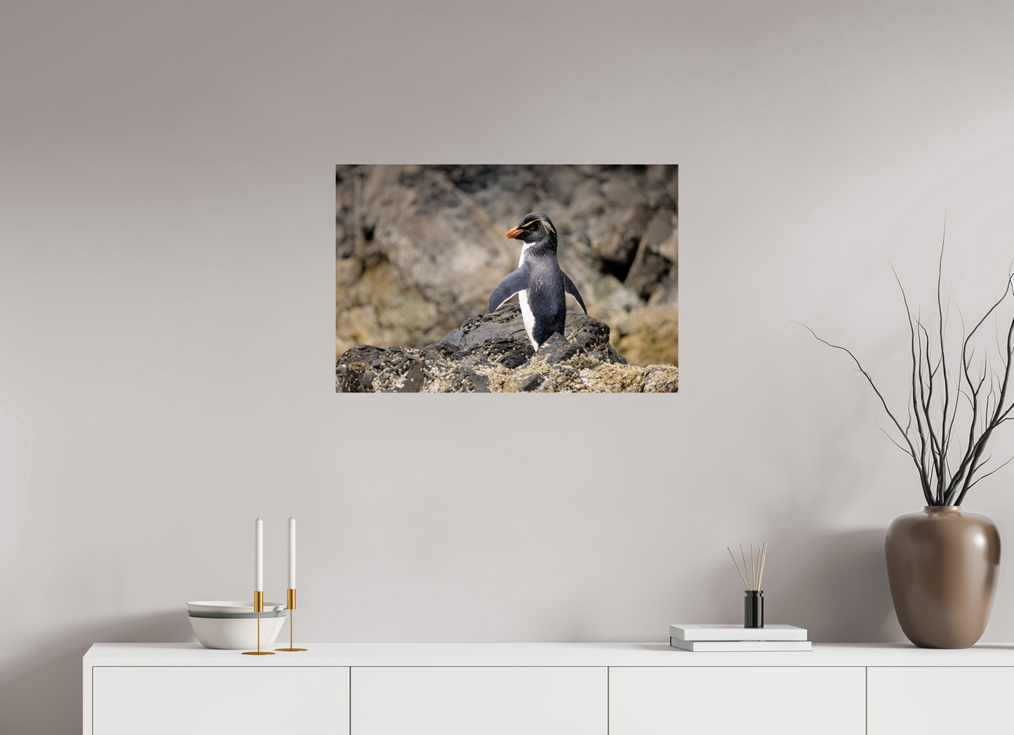 75 x 50 cm, Smooth Glossy Macaroni penguin