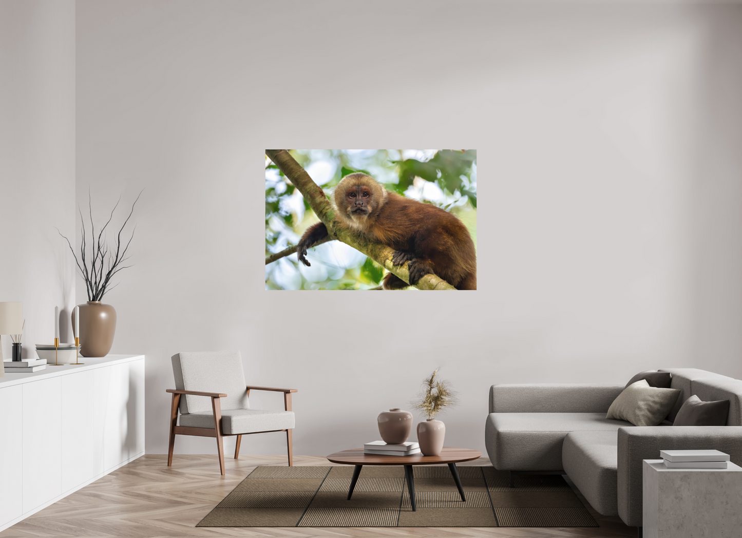 150 x 100 cm, Textured Matte Capuchin Monkey2