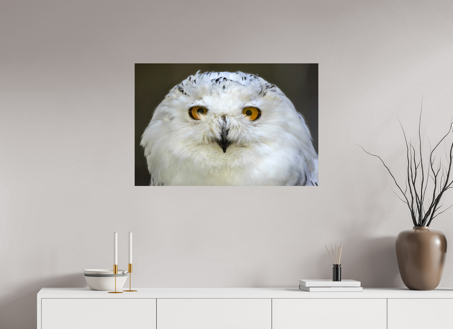 90 x 60 cm, Smooth Glossy snowy owl