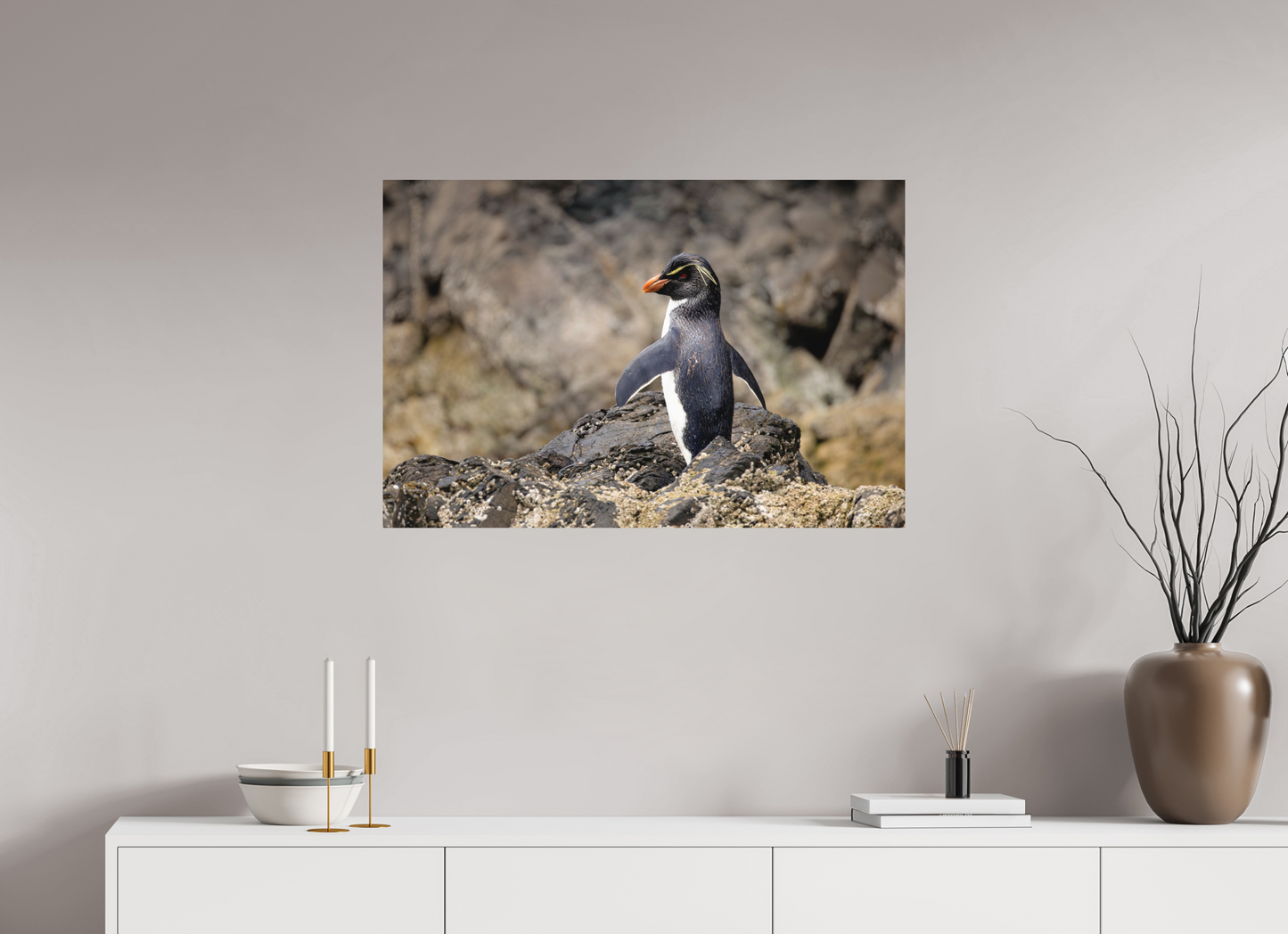 90 x 60 cm, Textured Matte Macaroni penguin