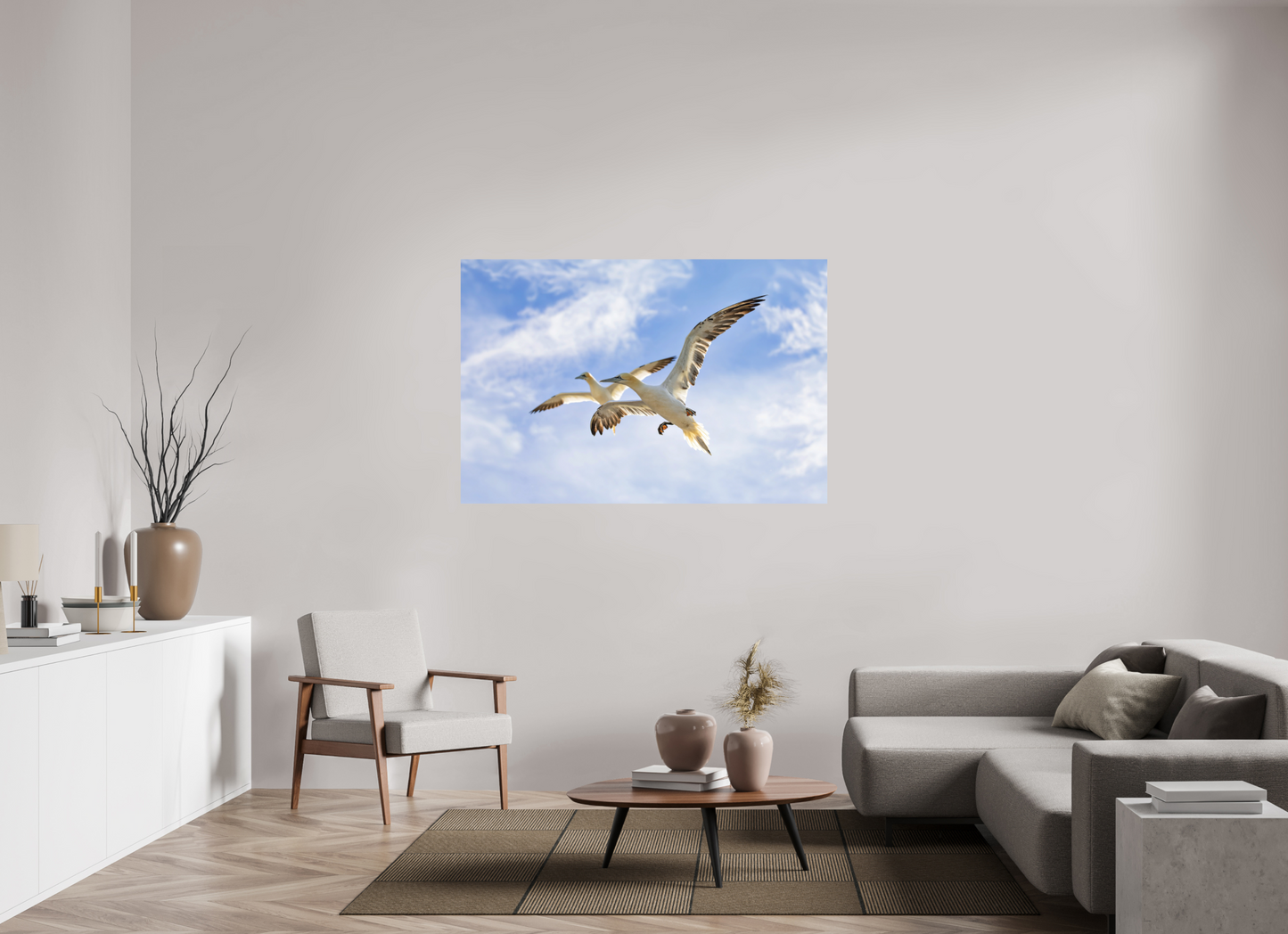 150 x 100 cm, Textured Matte Soaring Seabirds