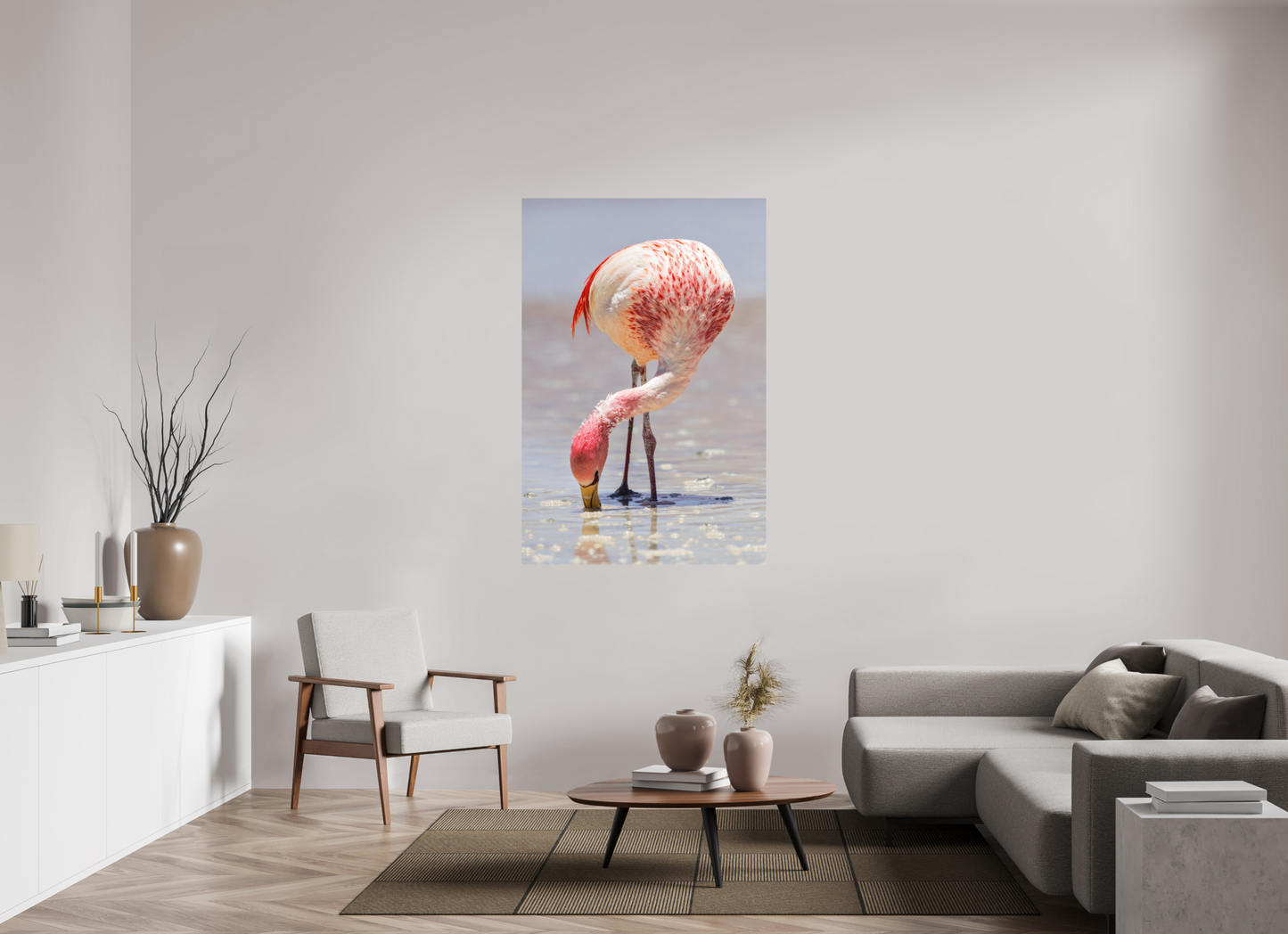 100 x 150 cm, Textured Matte Andean Flamingo