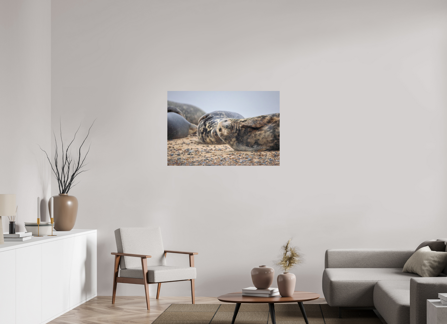 105 x 70 cm, Smooth Glossy seals in the rain 4