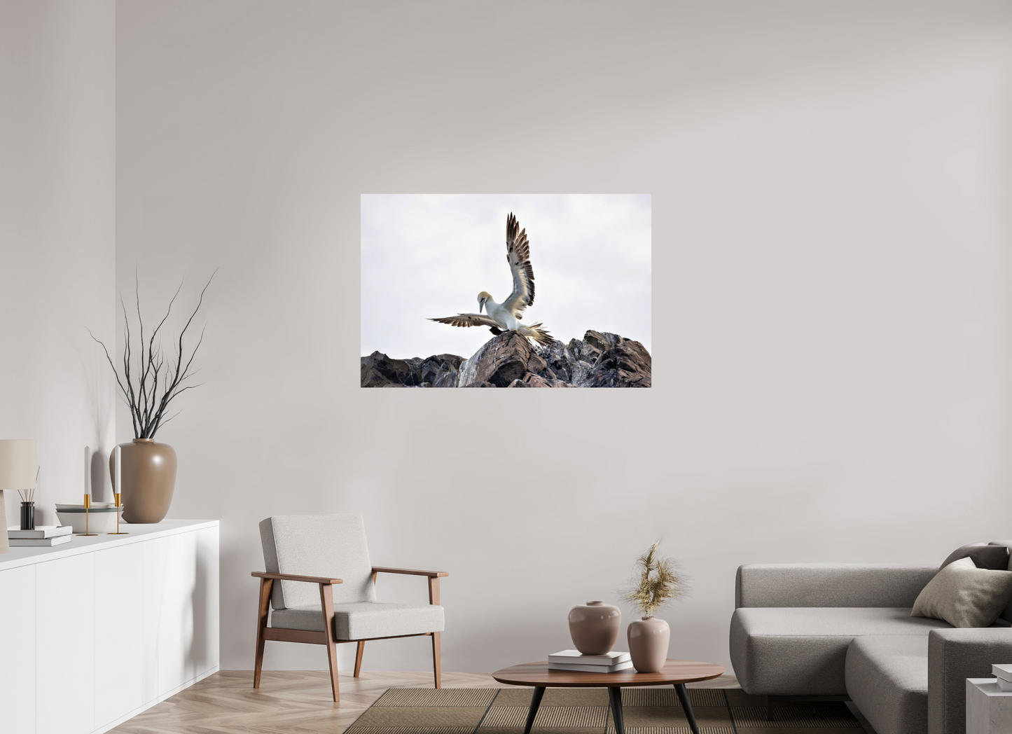 120 x 80 cm, Smooth Glossy gannet landing