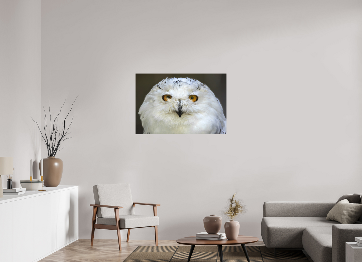 105 x 70 cm, Textured Matte snowy owl
