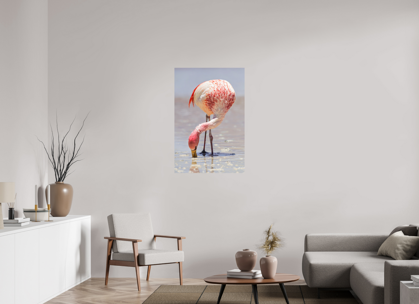 70 x 105 cm, Textured Matte Andean Flamingo