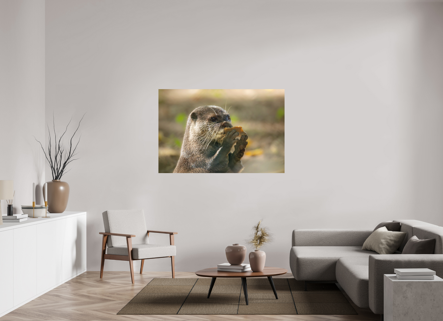 150 x 100 cm, Textured Matte otter with rock