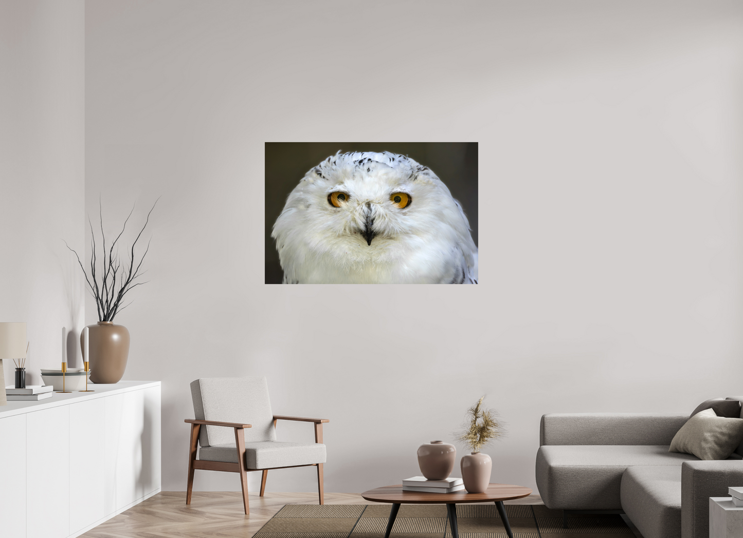 120 x 80 cm, Smooth Glossy snowy owl