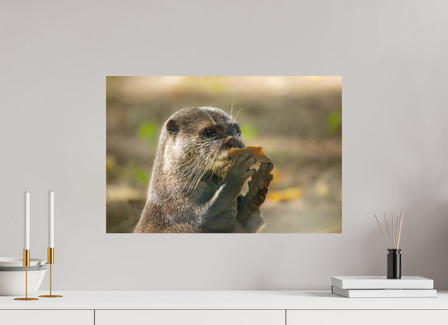 60 x 40 cm, Textured Matte otter with rock